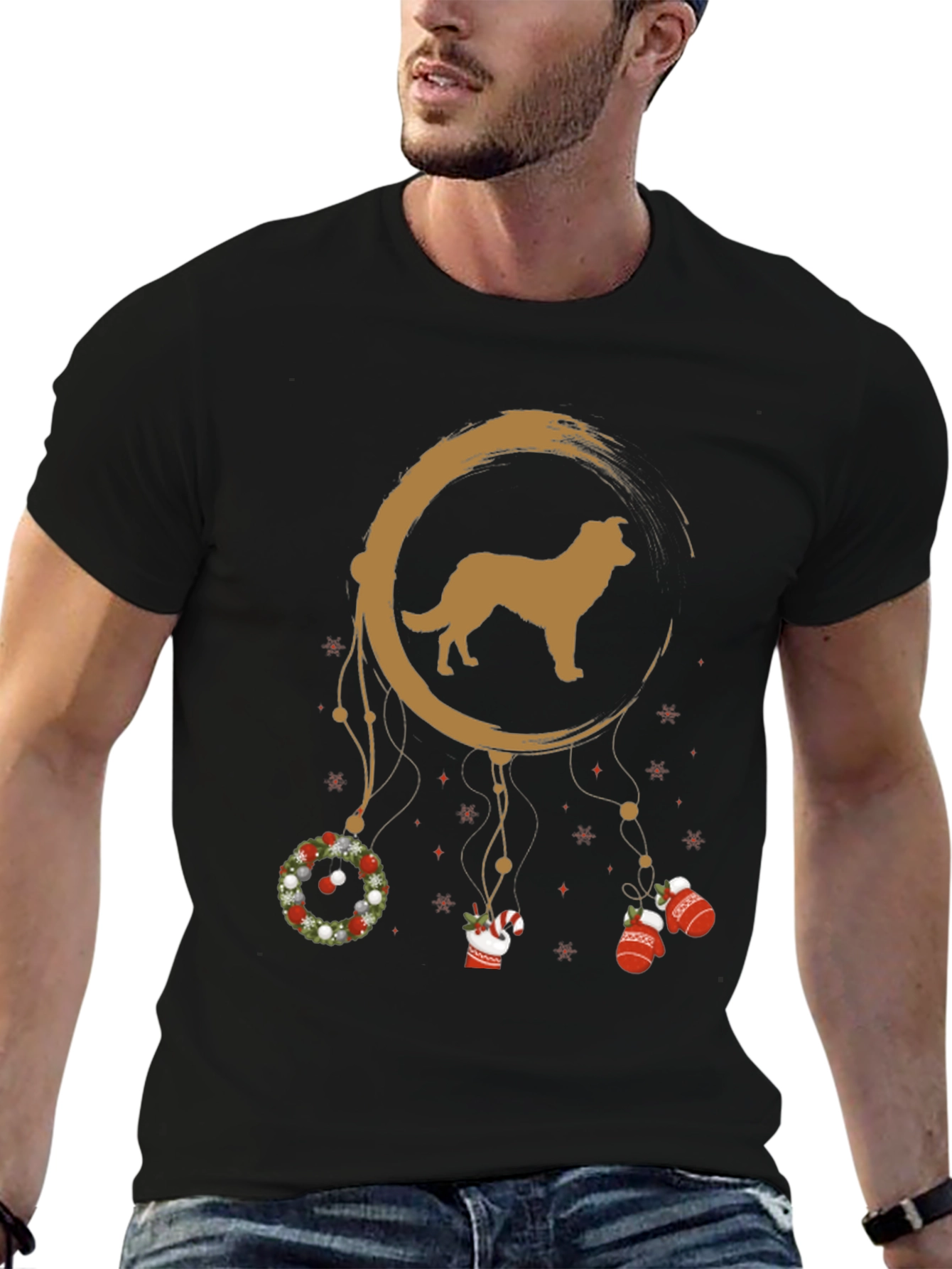 Christmas Dog Dream Catcher Graphic Tee
