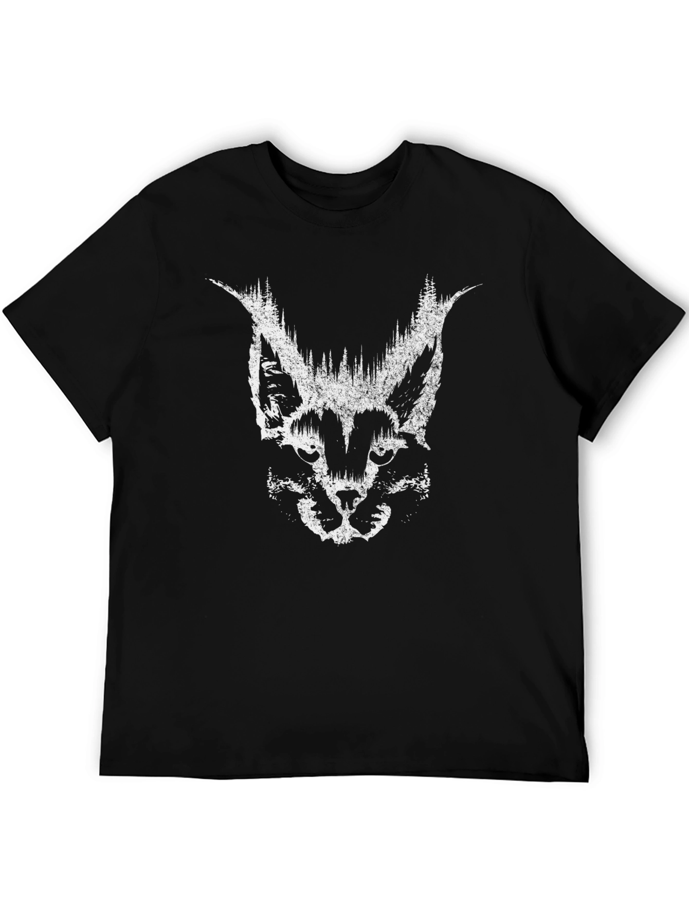 Abstract Lynx T-Shirt - Black Graphic Tee