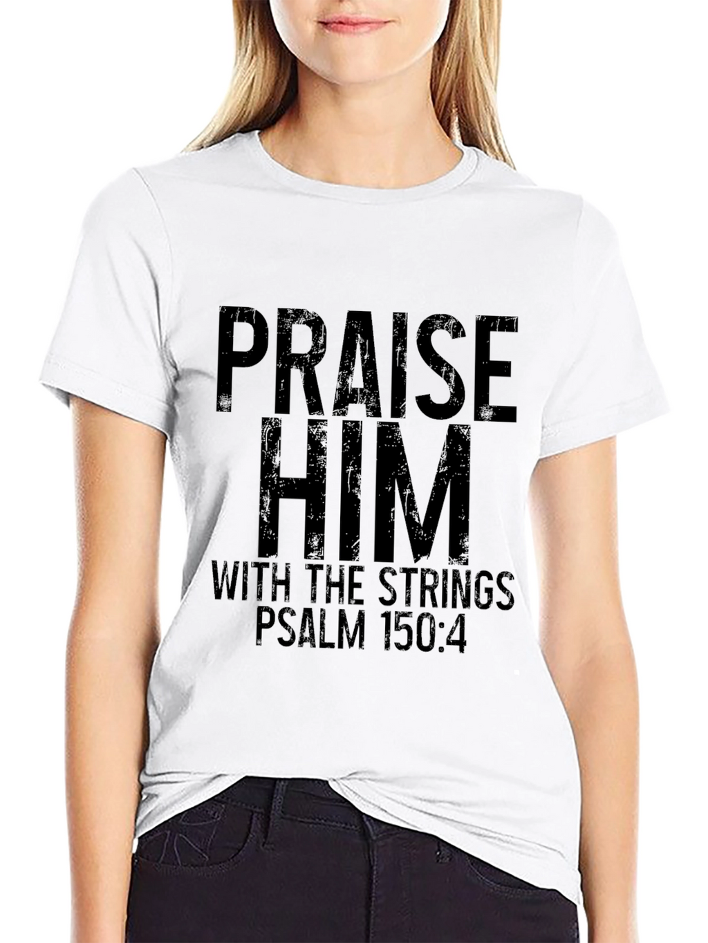 Praise Him Mens Black Christian T-Shirt