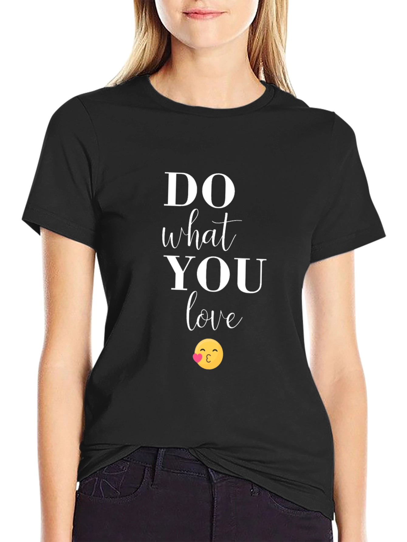 Do What You Love Graphic Tee - Kiss Emoji