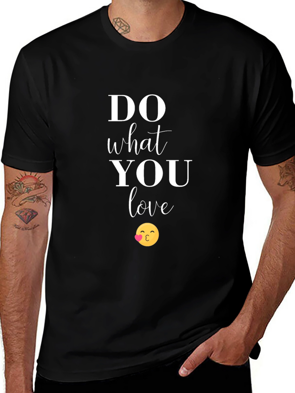 Do What You Love Graphic Tee - Kiss Emoji