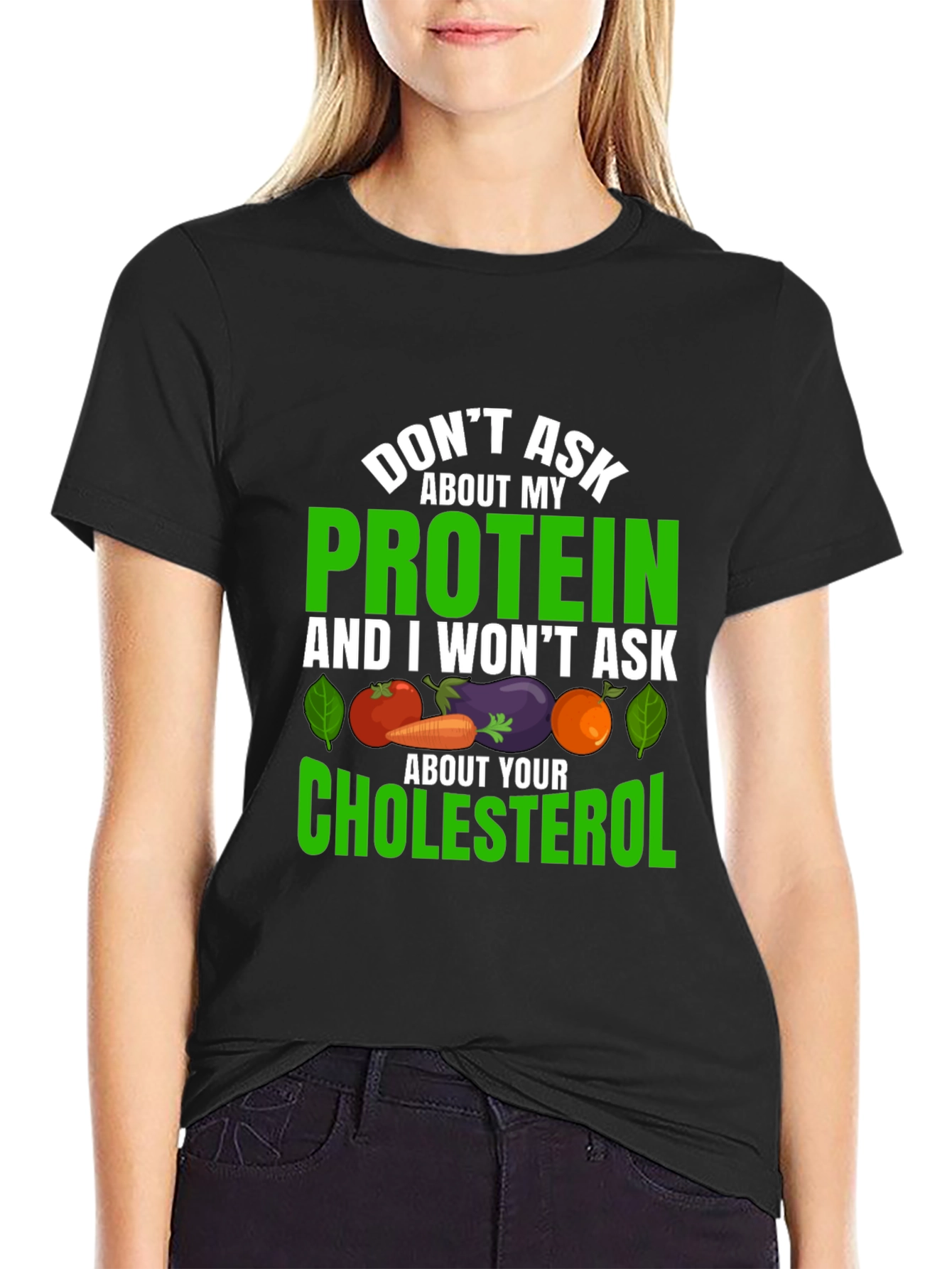 Vegan Protein Cholesterol Graphic T-Shirt