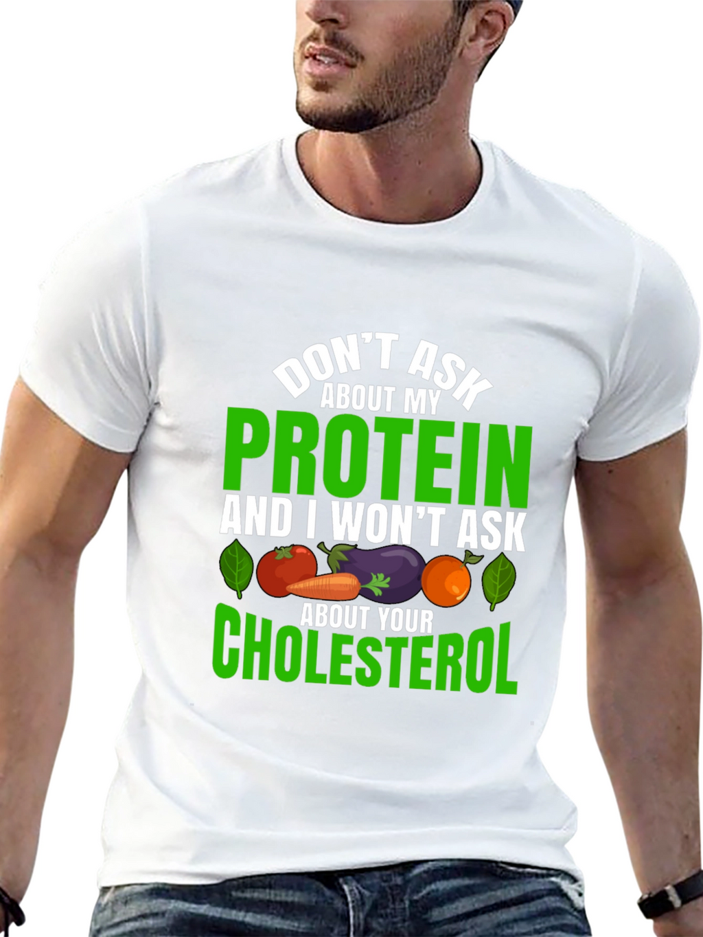 Vegan Protein Cholesterol Graphic T-Shirt