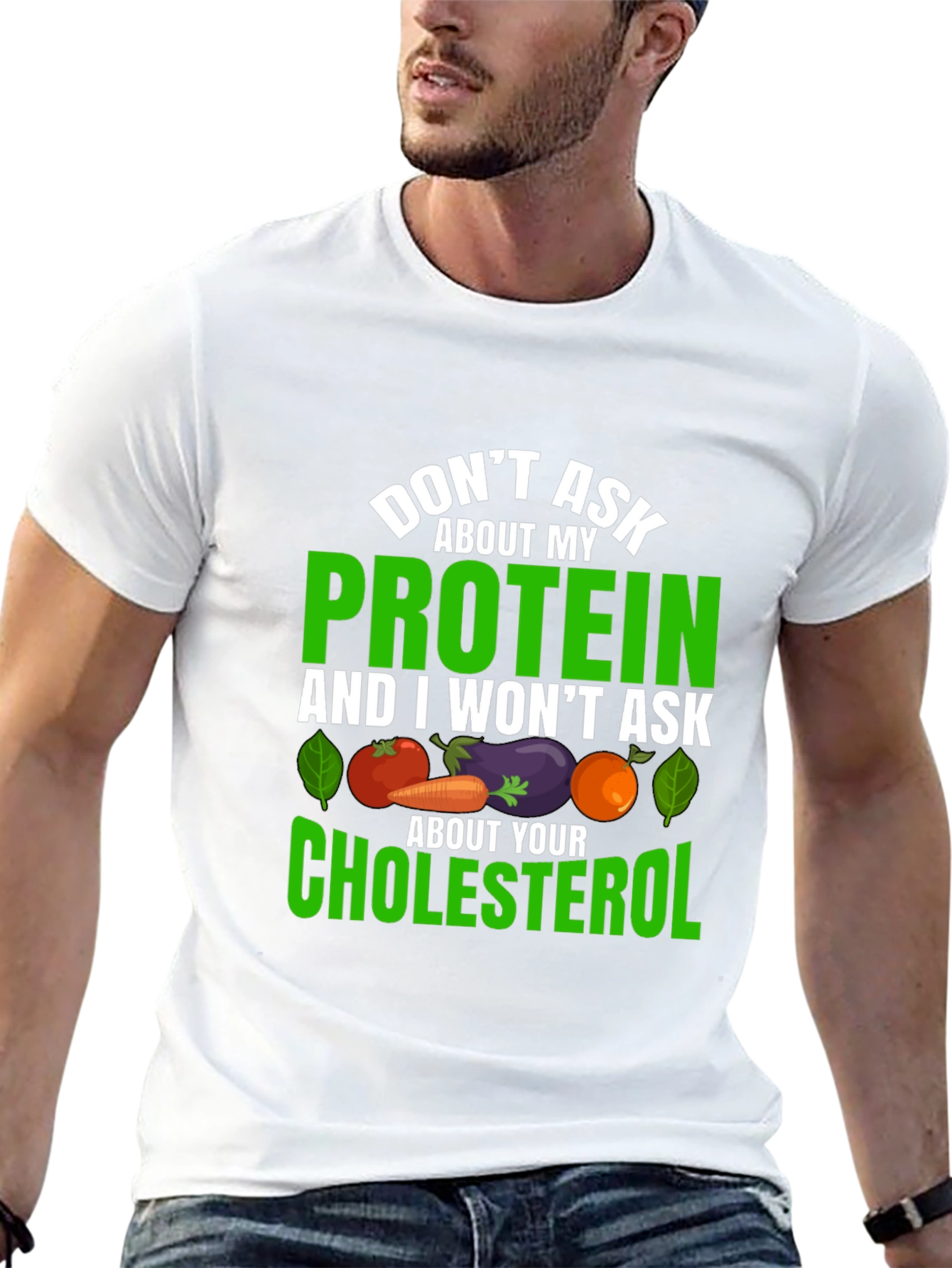 Vegan Protein Cholesterol Graphic T-Shirt