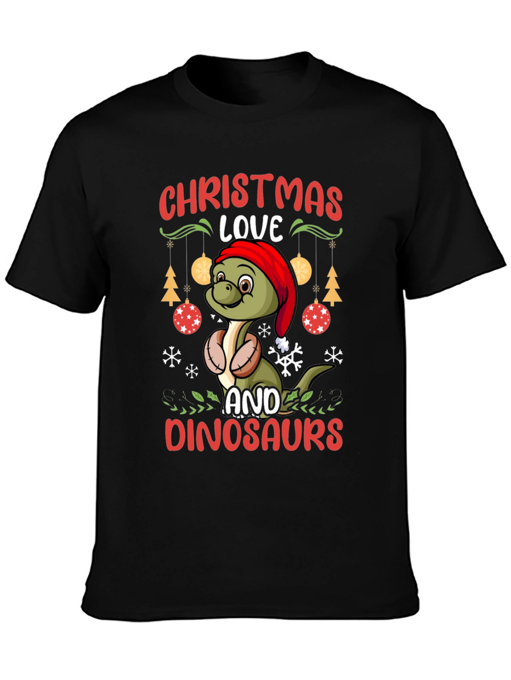Christmas Dinosaur T-Shirt - Holiday Dino Love!