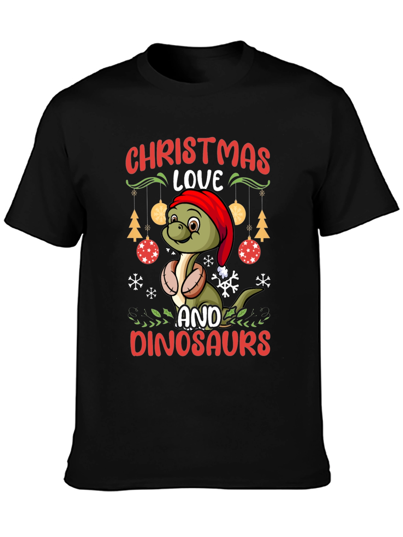Christmas Dinosaur T-Shirt - Holiday Dino Love!
