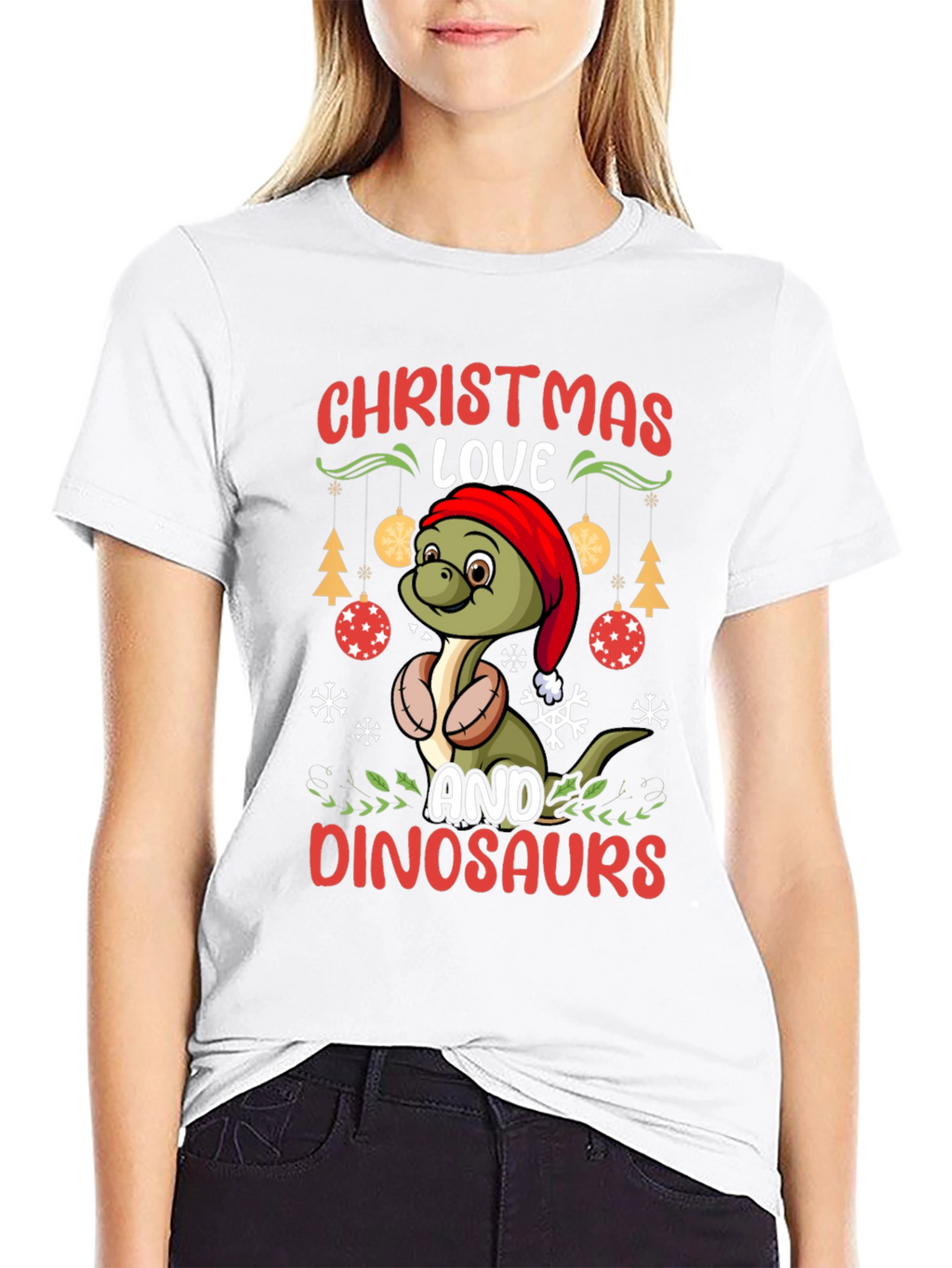 Christmas Dinosaur T-Shirt - Holiday Dino Love!