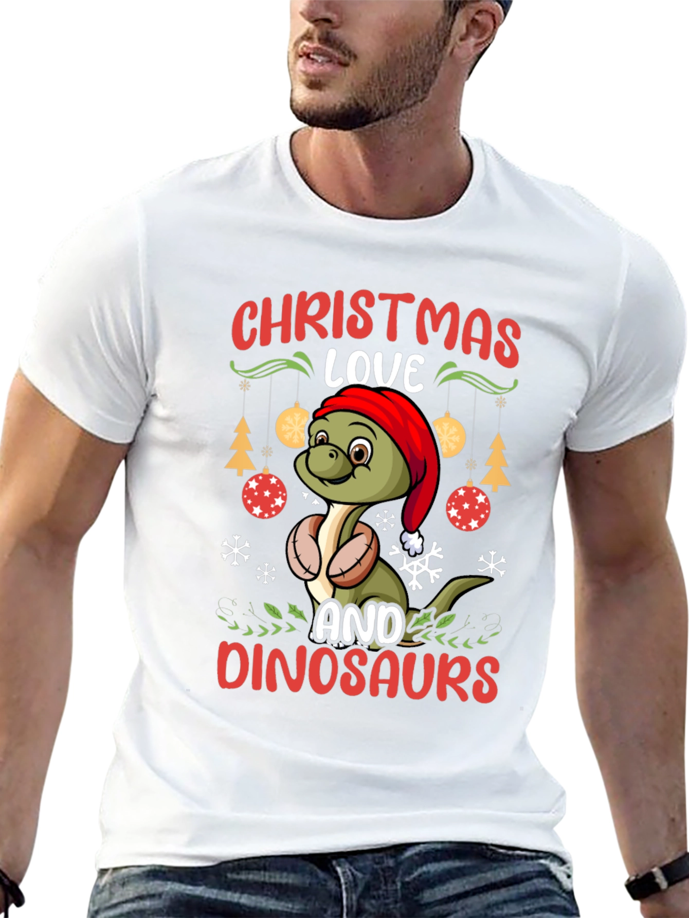 Christmas Dinosaur T-Shirt - Holiday Dino Love!