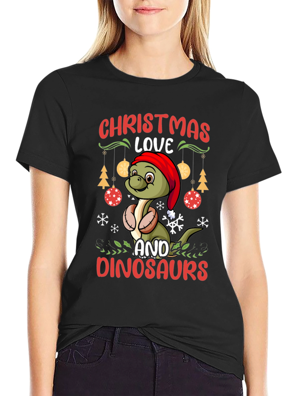 Christmas Dinosaur T-Shirt - Holiday Dino Love!