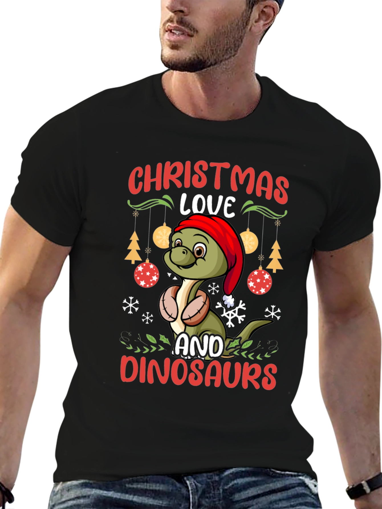 Christmas Dinosaur T-Shirt - Holiday Dino Love!