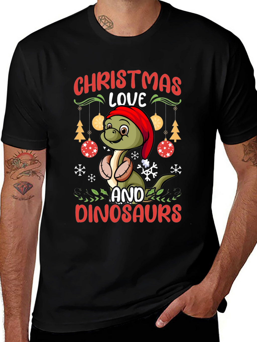 Christmas Dinosaur T-Shirt - Holiday Dino Love!