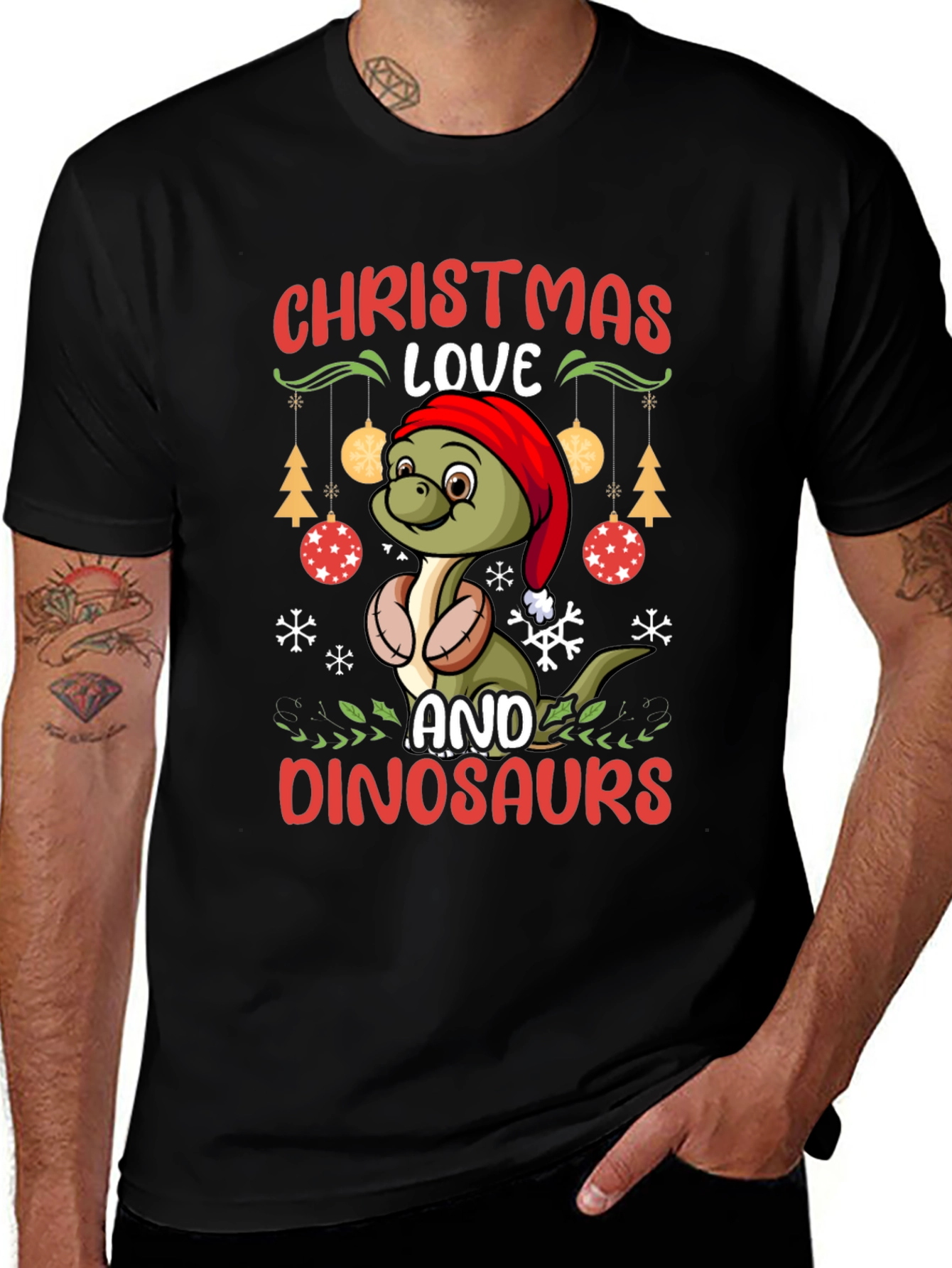 Christmas Dinosaur T-Shirt - Holiday Dino Love!