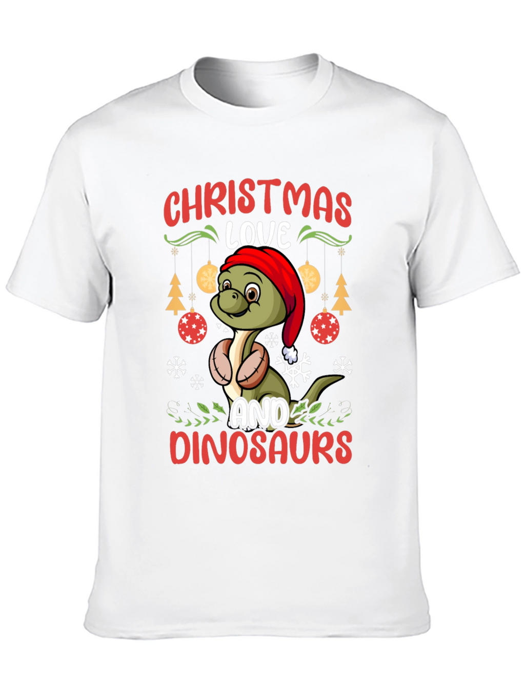 Christmas Dinosaur T-Shirt - Holiday Dino Love!