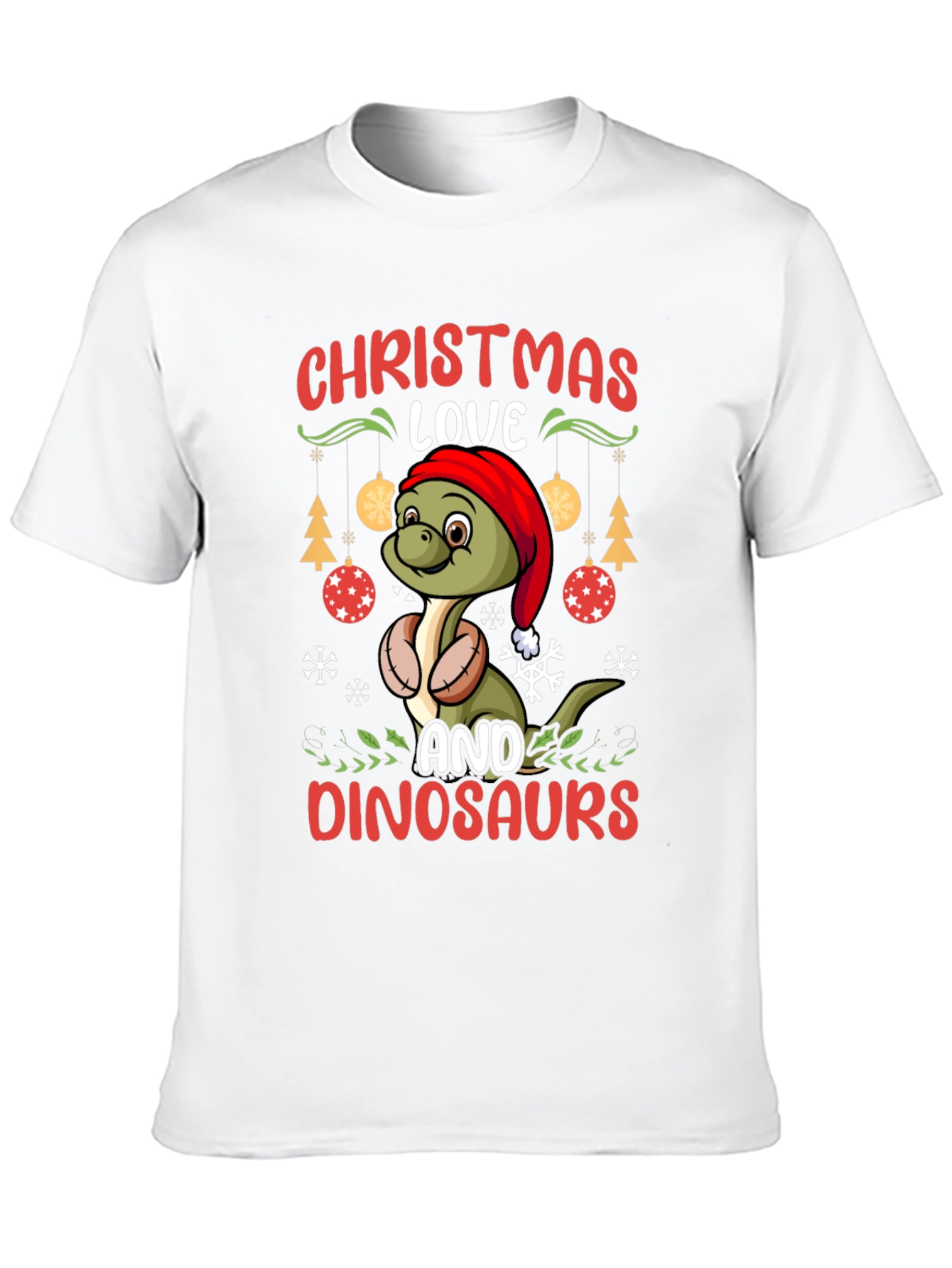 Christmas Dinosaur T-Shirt - Holiday Dino Love!