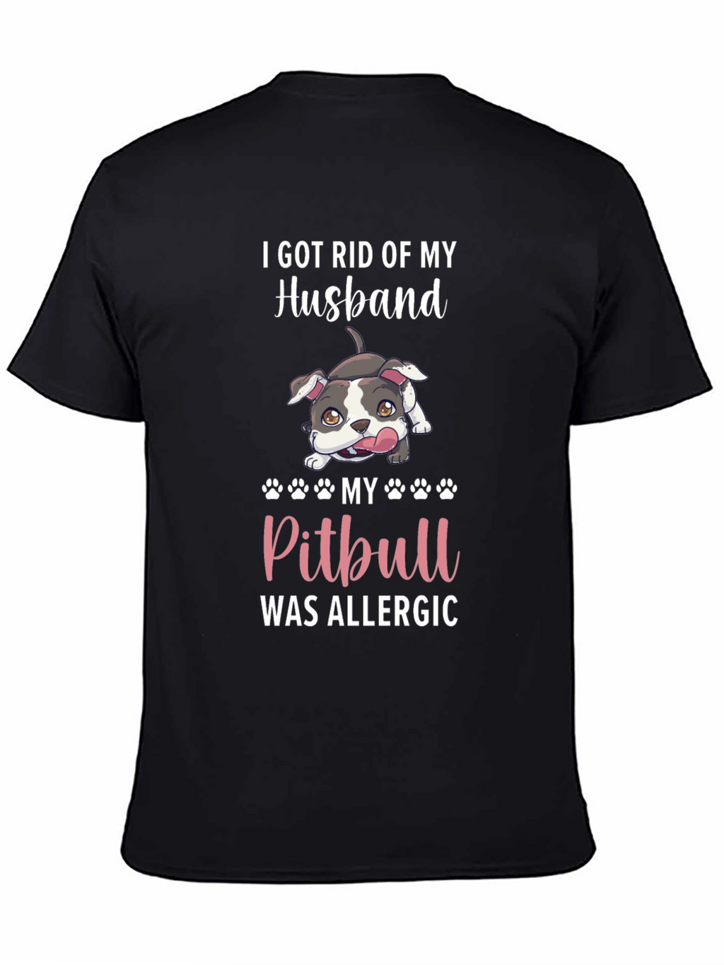 Funny Pitbull Husband Allergy T-Shirt