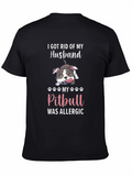 Funny Pitbull Husband Allergy T-Shirt