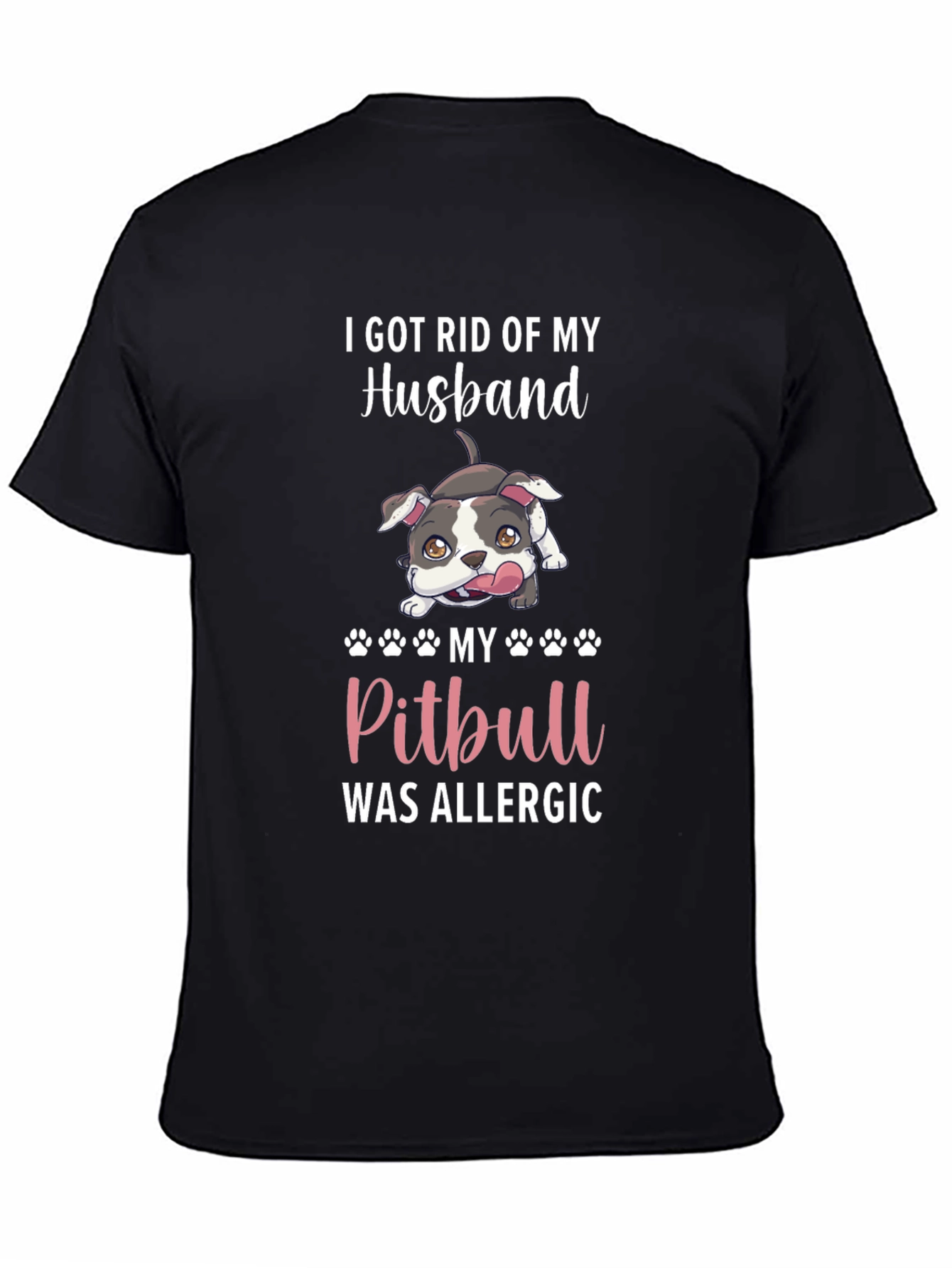 Funny Pitbull Husband Allergy T-Shirt