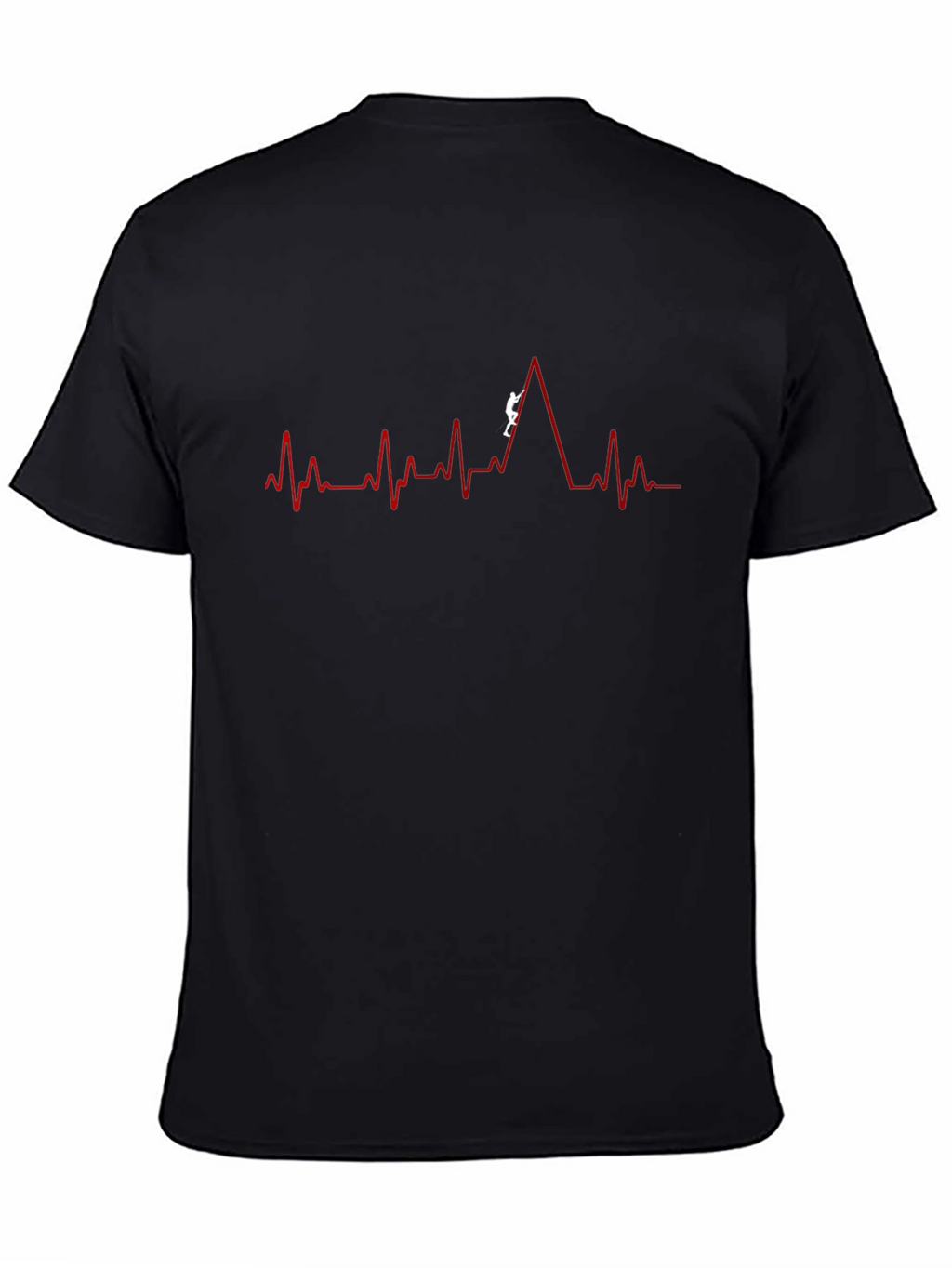 Mountain Climber Heartbeat T-Shirt - Black