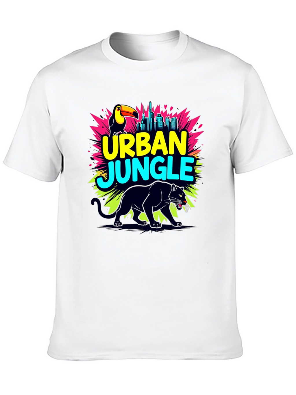 Urban Jungle Graphic T-Shirt - Mens Black Tee
