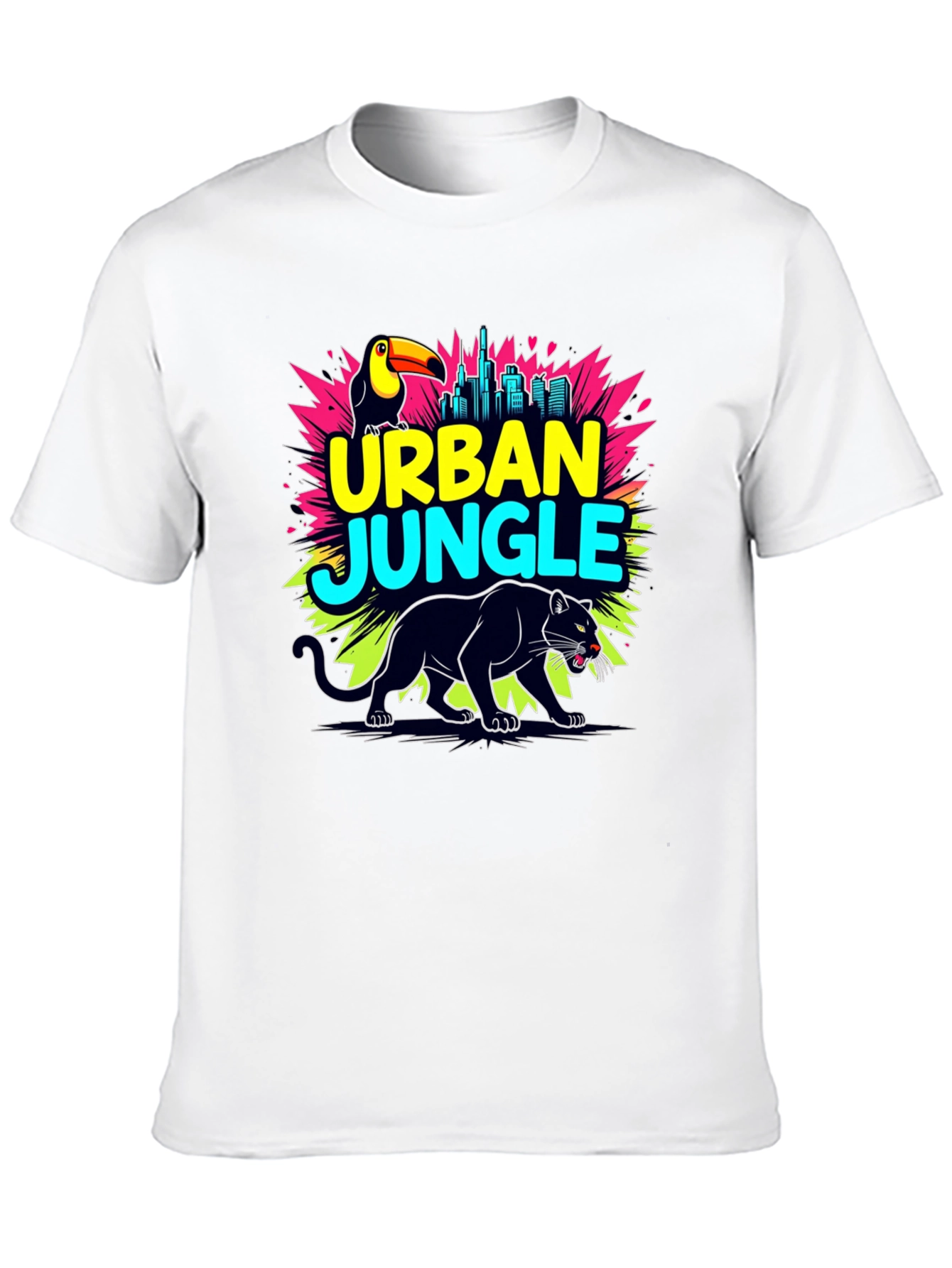 Urban Jungle Graphic T-Shirt - Mens Black Tee