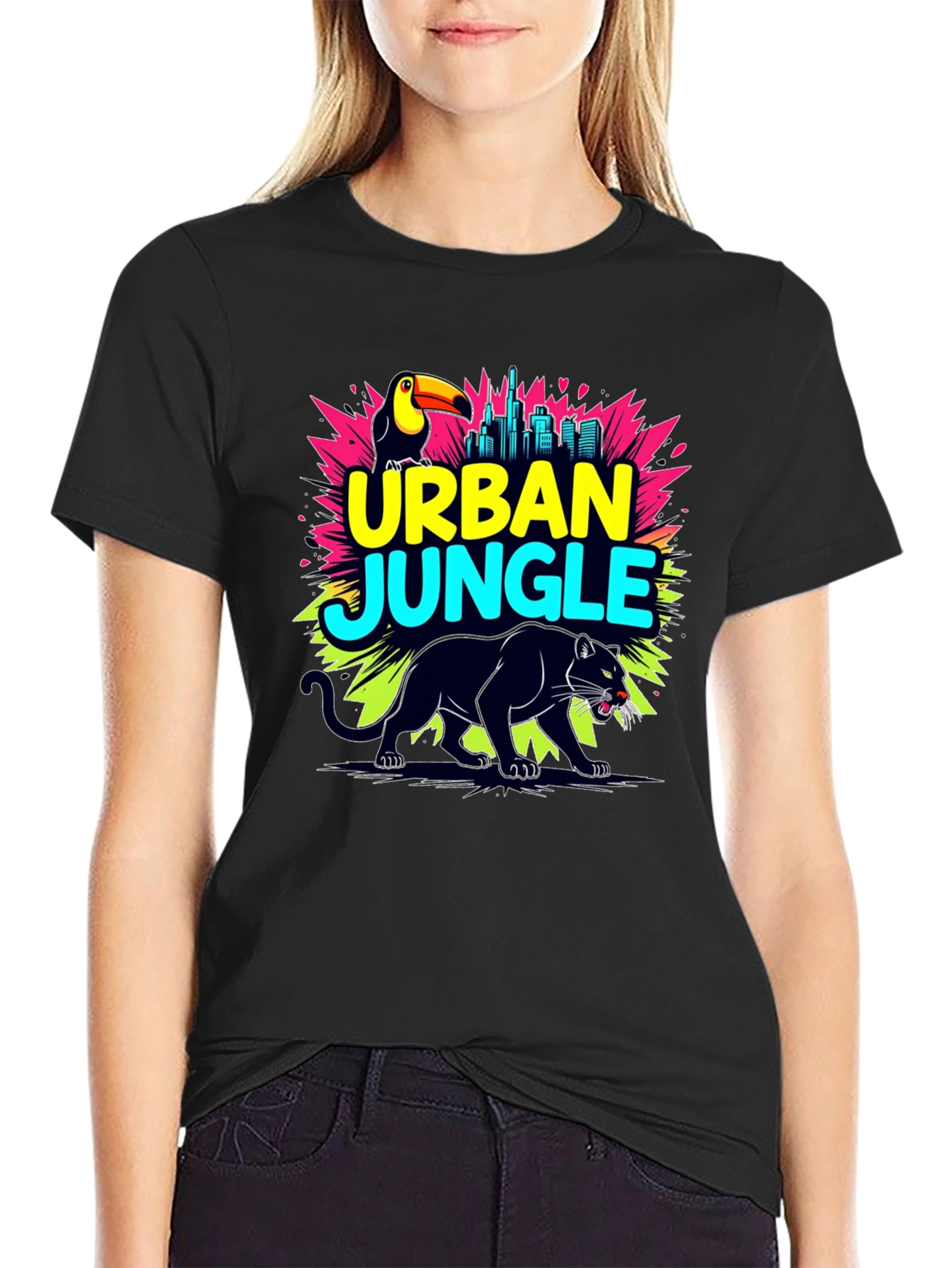 Urban Jungle Graphic T-Shirt - Mens Black Tee