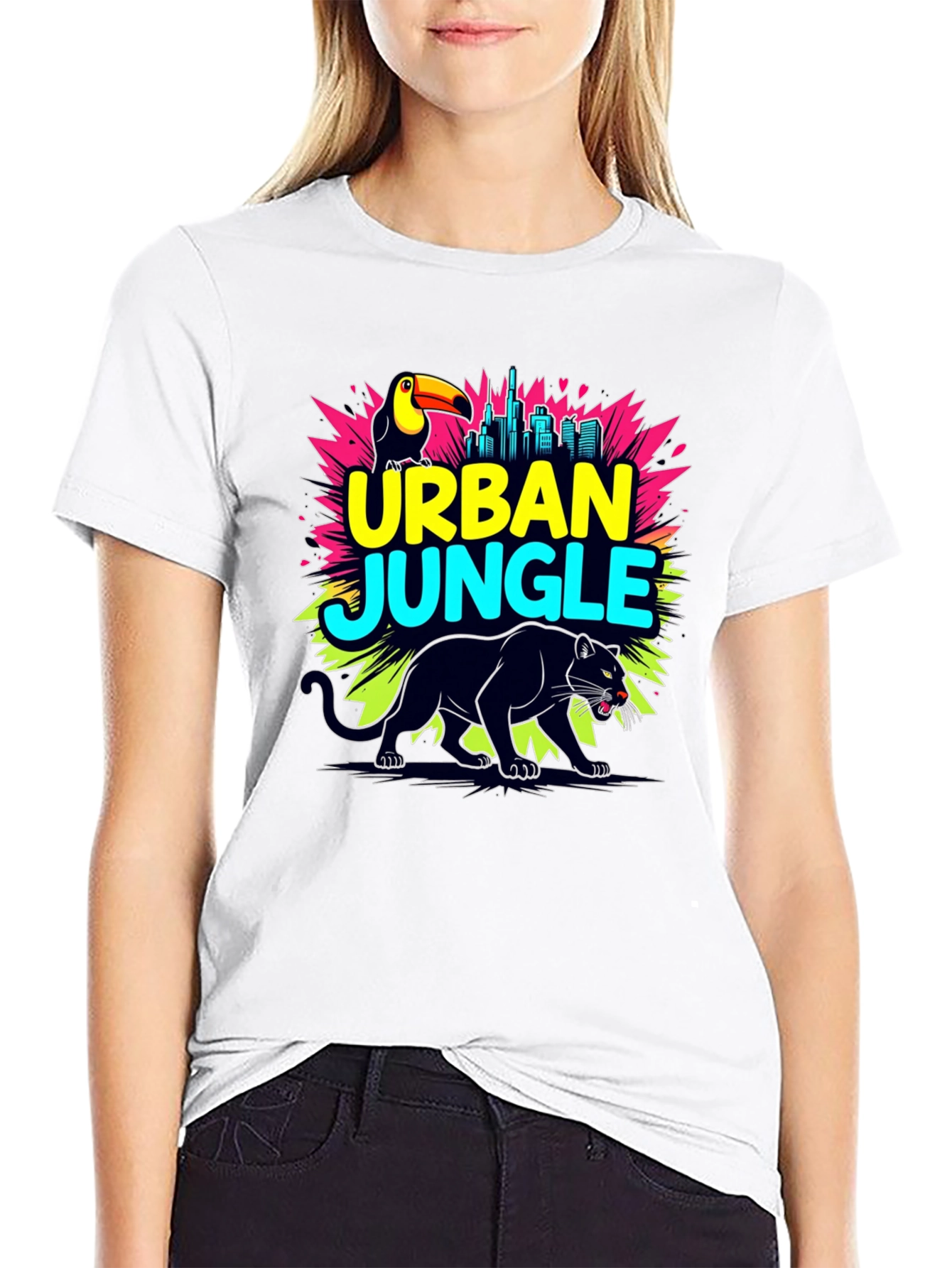 Urban Jungle Graphic T-Shirt - Mens Black Tee