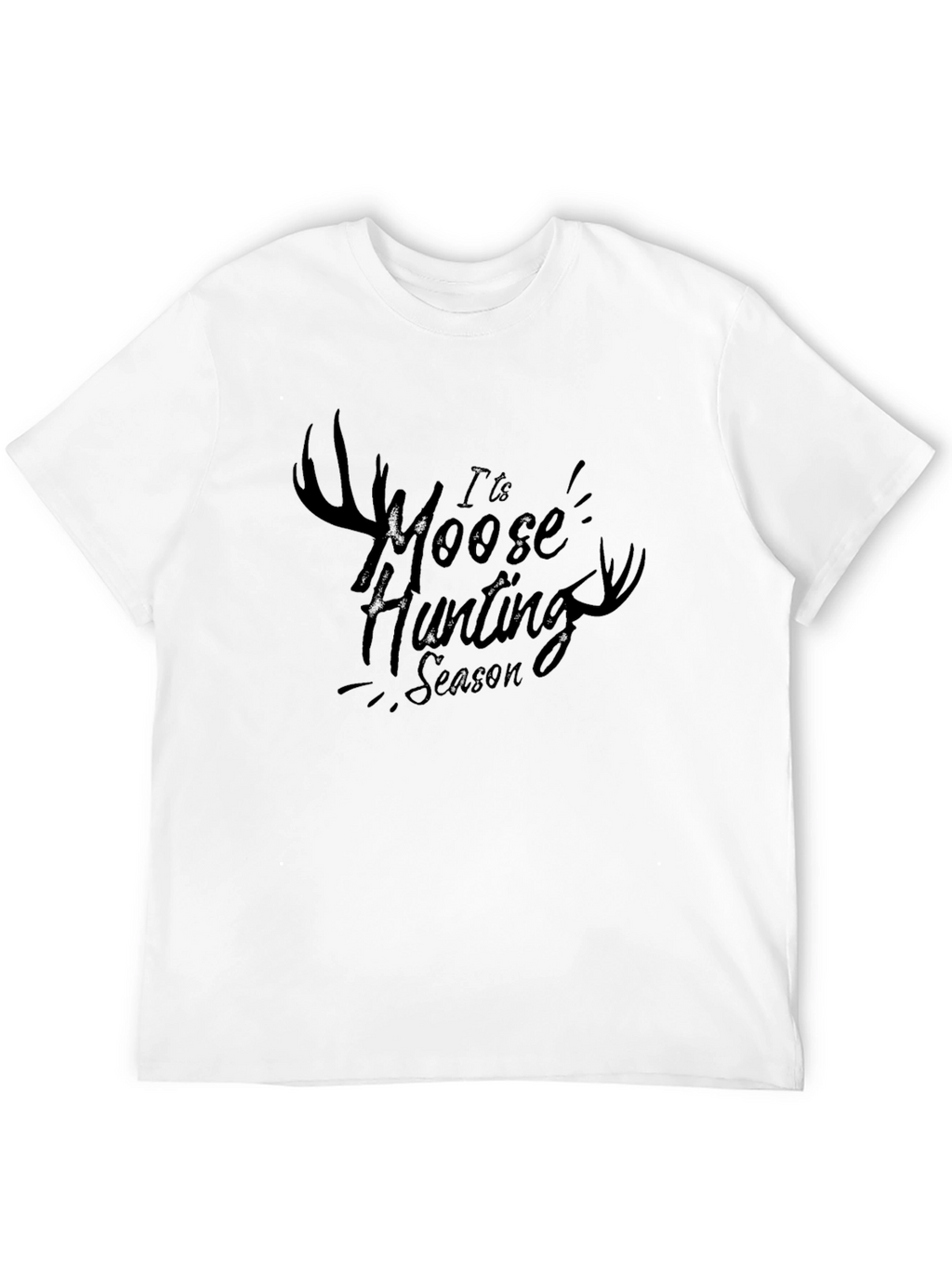 Moose Hunting Season Black Graphic Tee