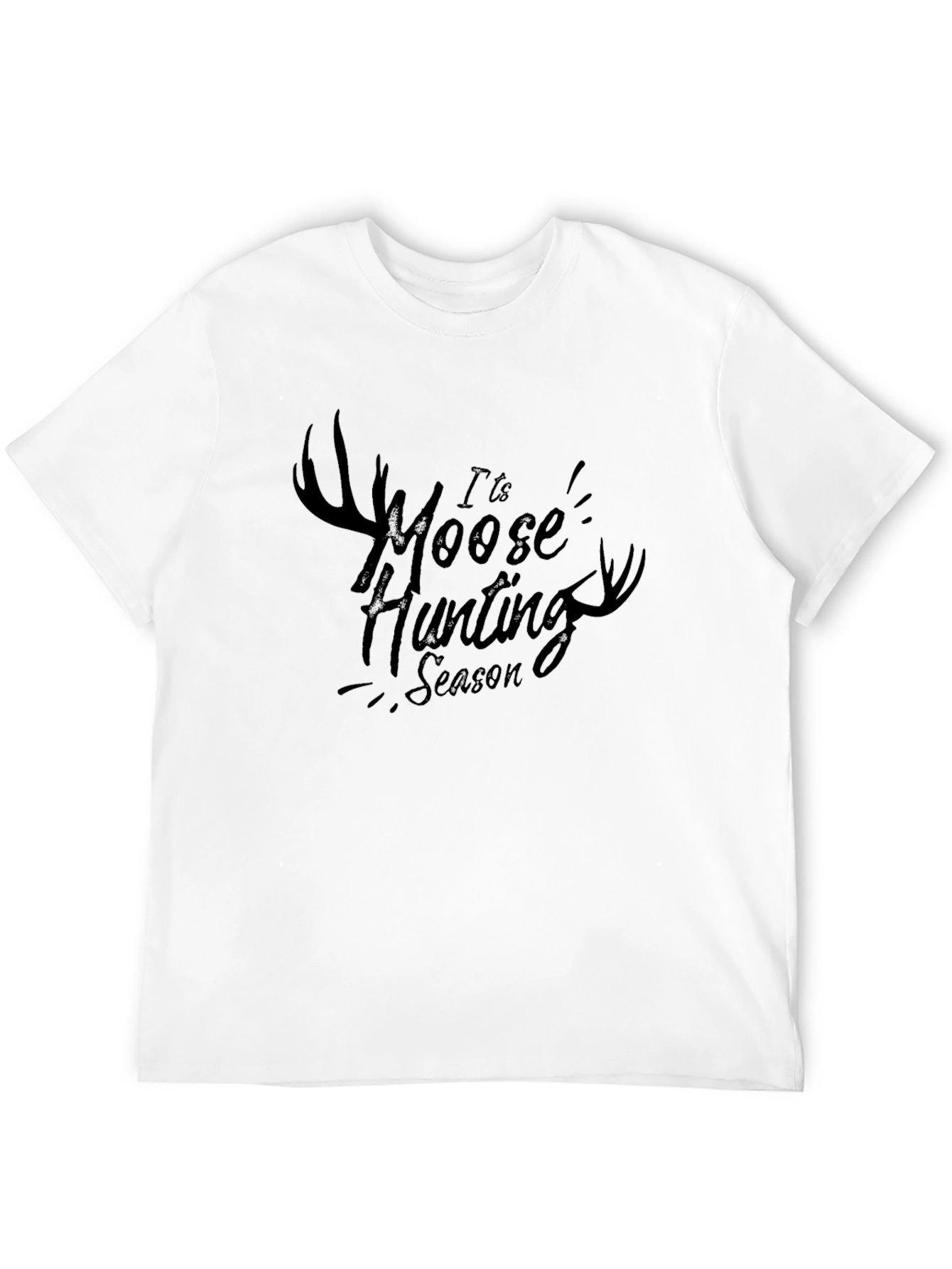 Moose Hunting Season Black Graphic Tee