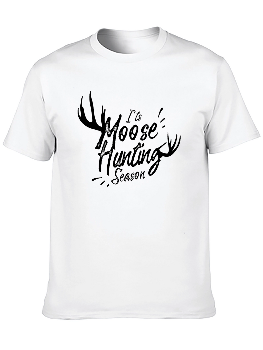 Moose Hunting Season Black Graphic Tee