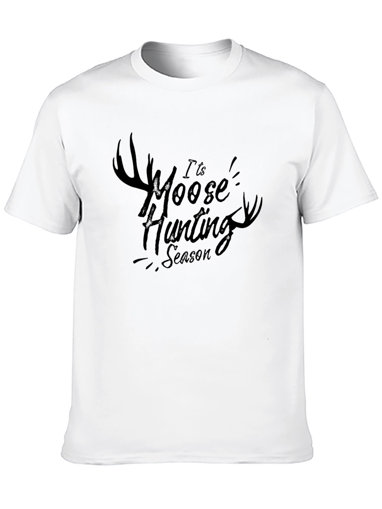 Moose Hunting Season Black Graphic Tee