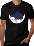 Dreamy Sheep Moon Black T-Shirt