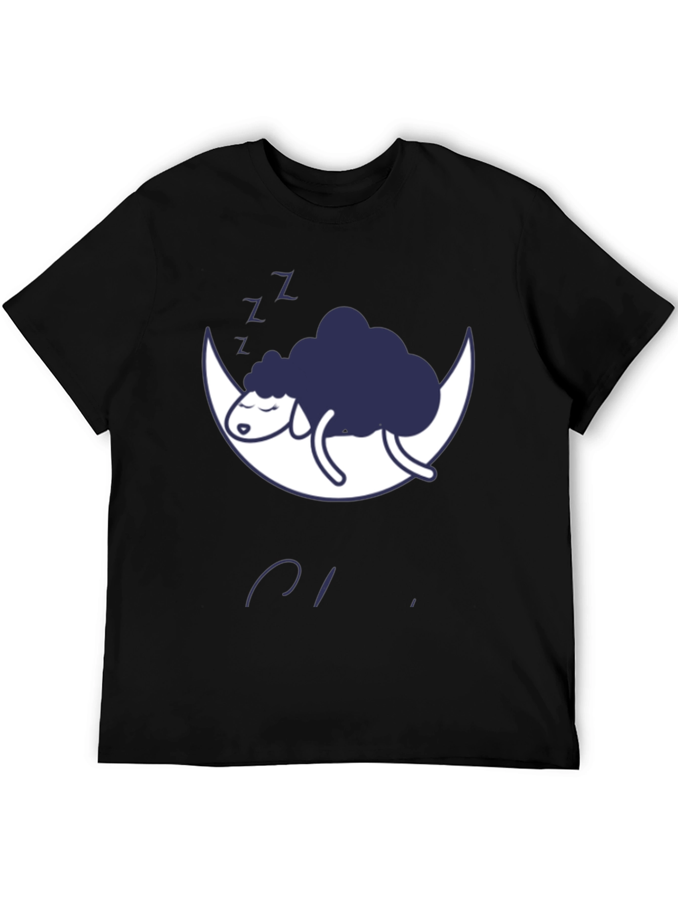 Dreamy Sheep Moon Black T-Shirt