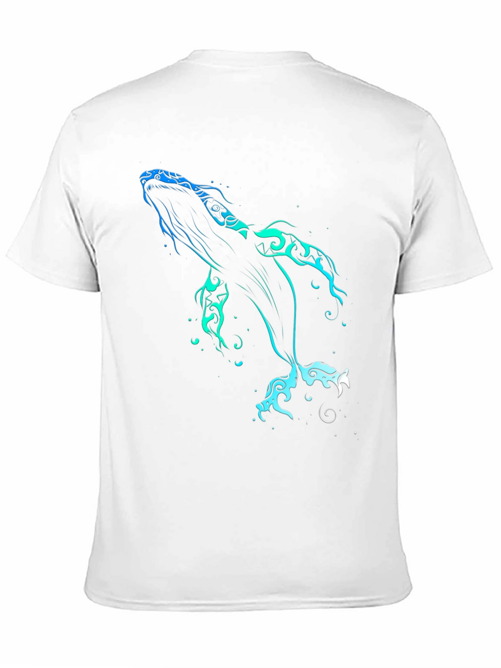 Whale Art Black T-Shirt Ocean Lover Tee