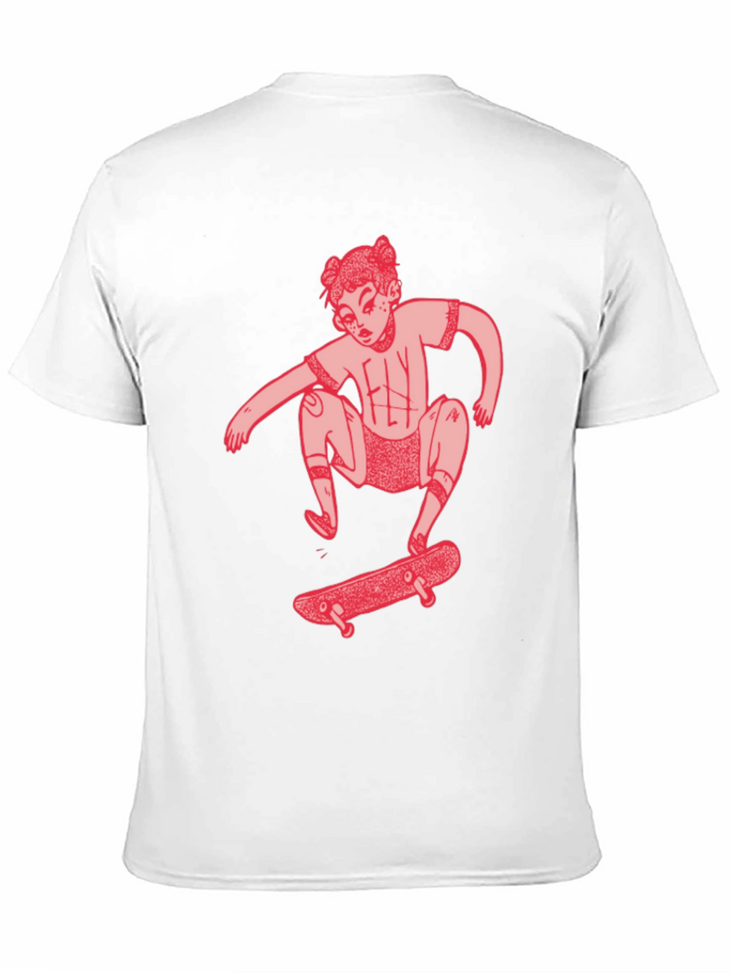 Skater Girl Graphic Tee - Black Cotton T-Shirt