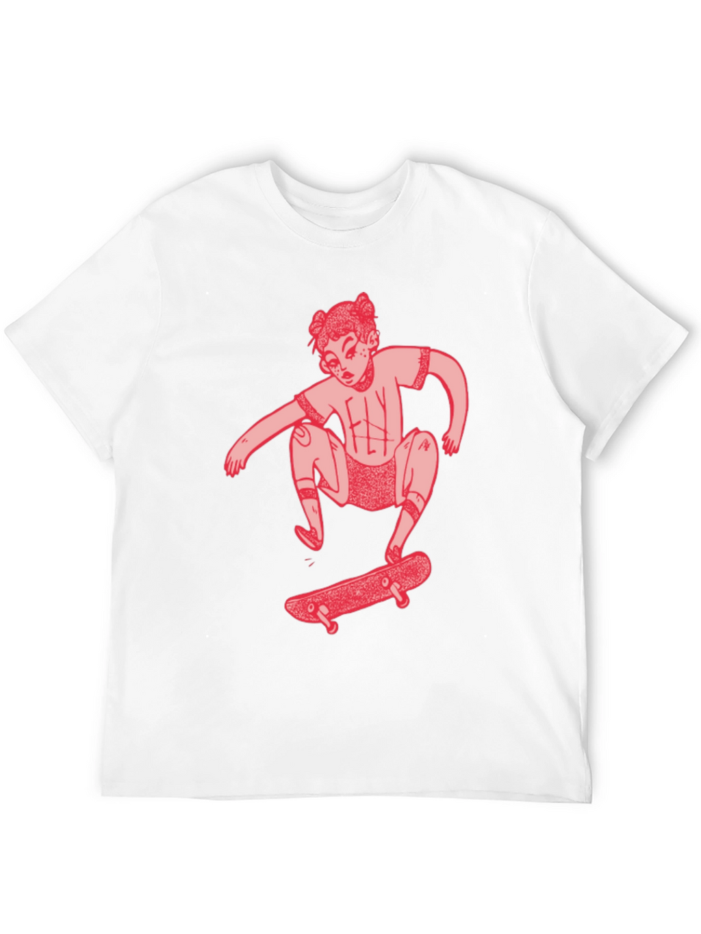 Skater Girl Graphic Tee - Black Cotton T-Shirt