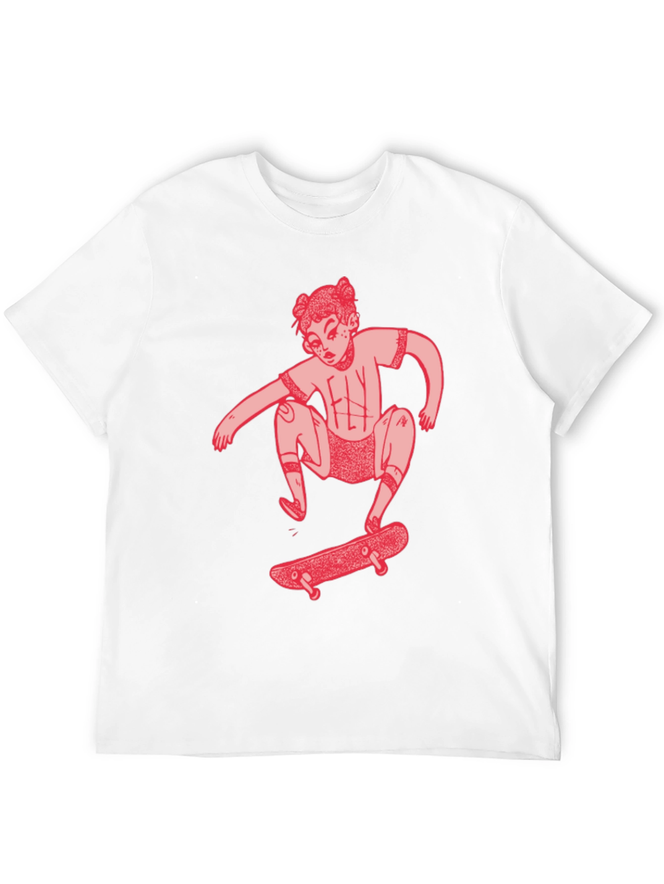 Skater Girl Graphic Tee - Black Cotton T-Shirt