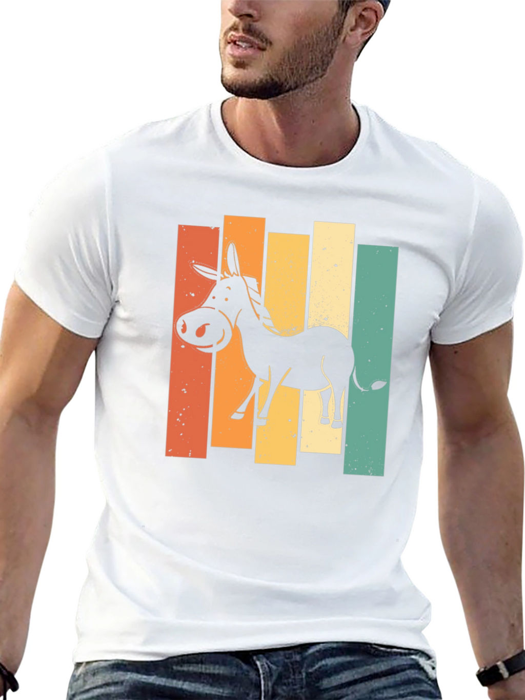 Retro Donkey Graphic T-Shirt - Black