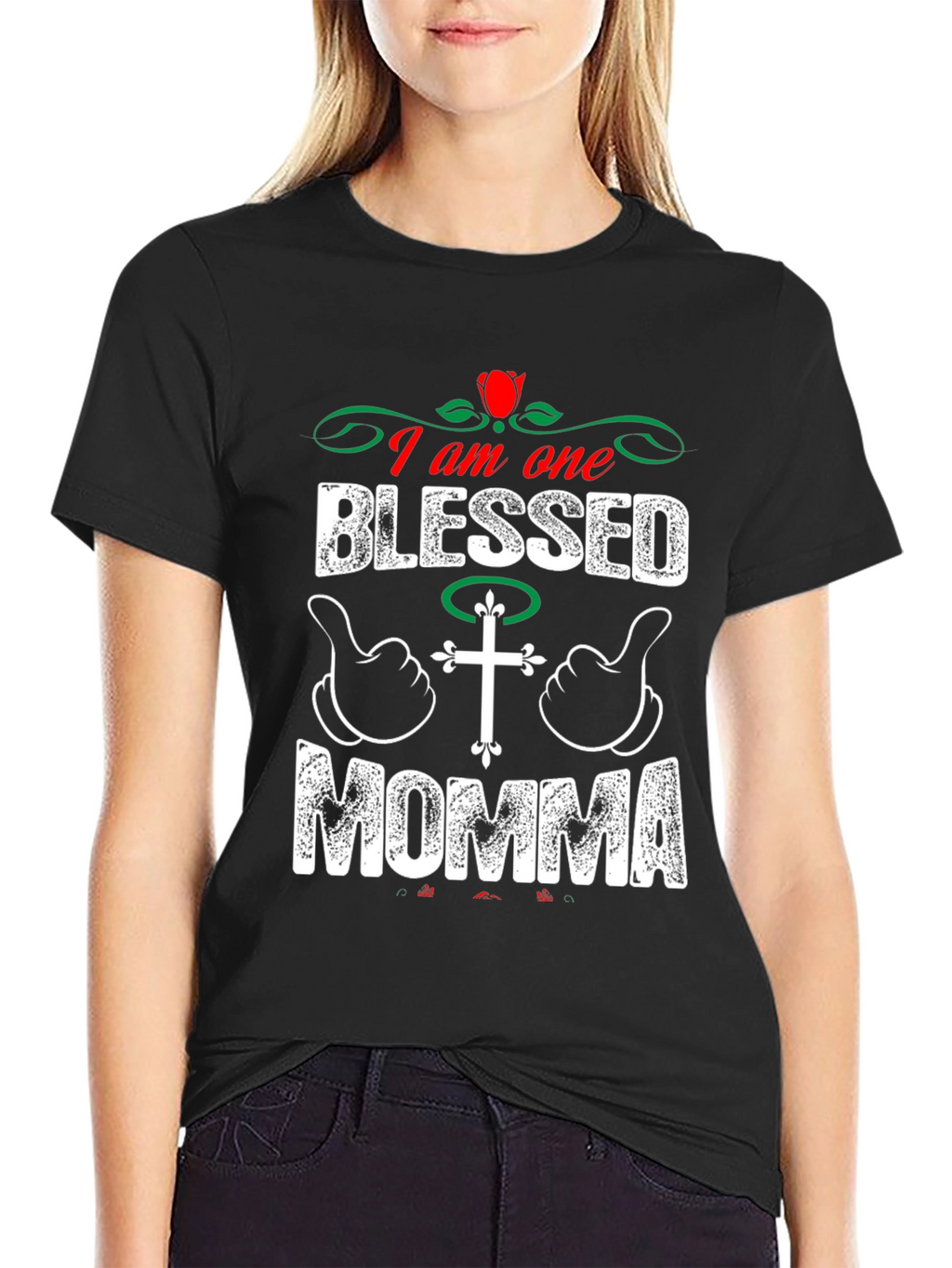 Blessed Momma T-Shirt - Christian Graphic Tee
