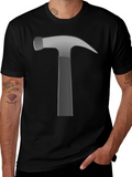 Hammer Graphic Tee - Black Cotton Crew Neck