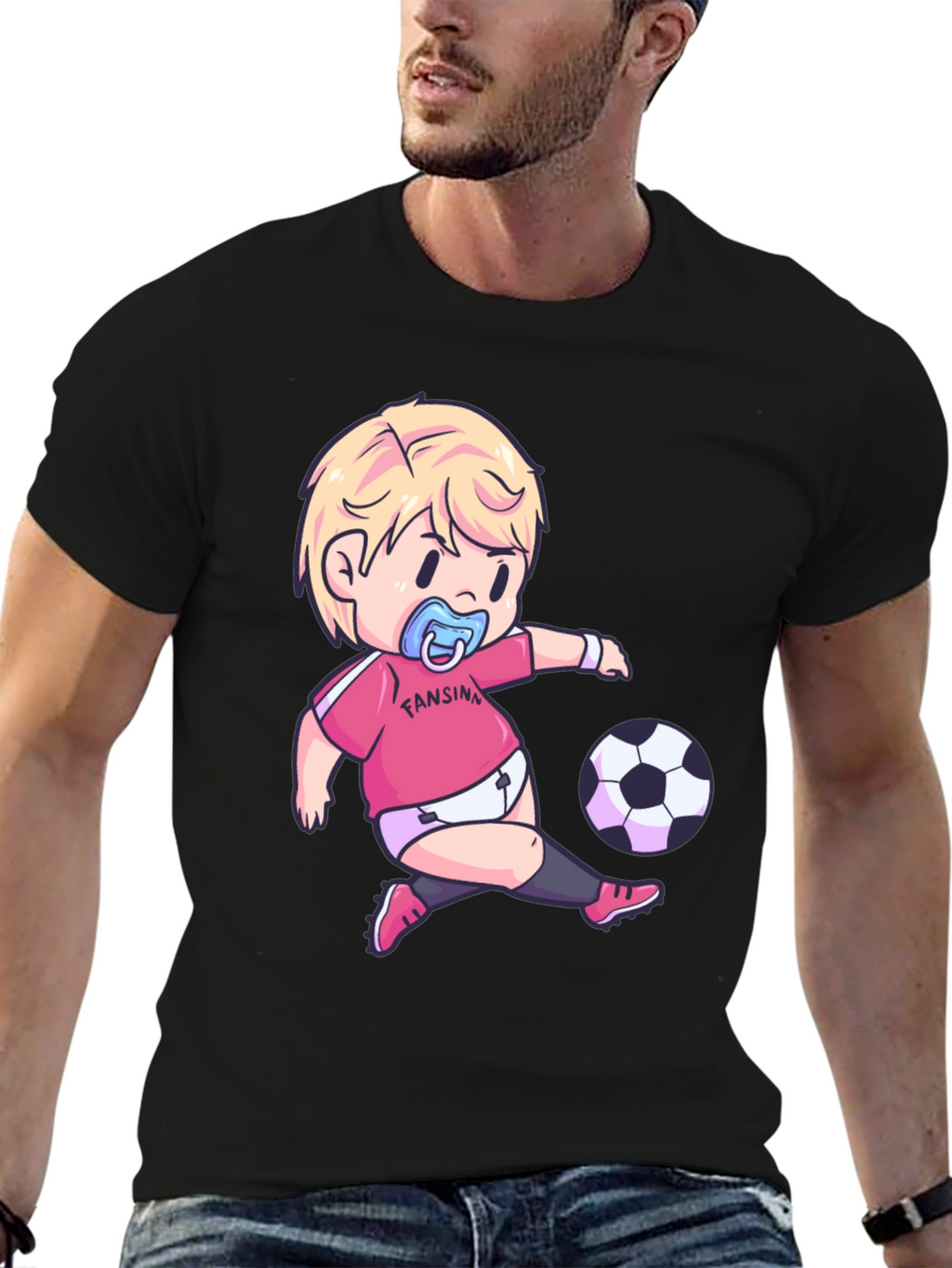 Funny Baby Soccer Player Graphic T-Shirt
