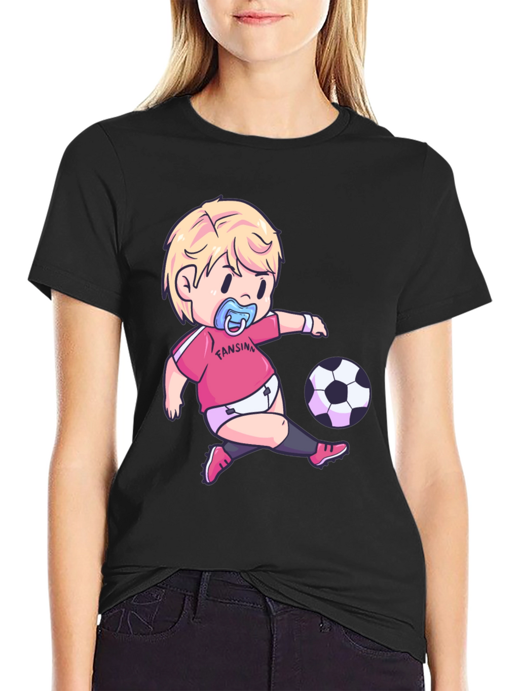 Funny Baby Soccer Player Graphic T-Shirt