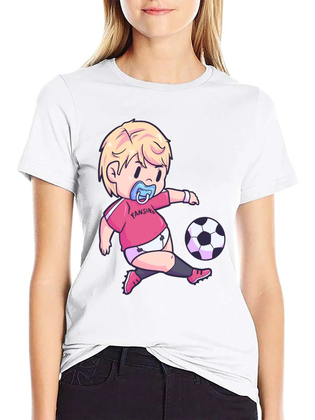 Funny Baby Soccer Player Graphic T-Shirt