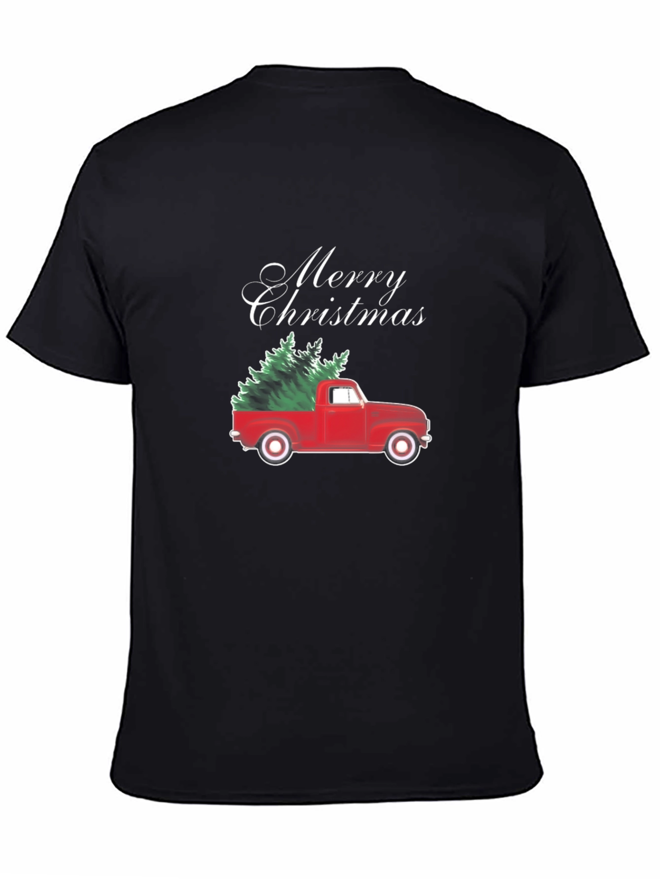 Merry Christmas Red Truck Tree T-Shirt