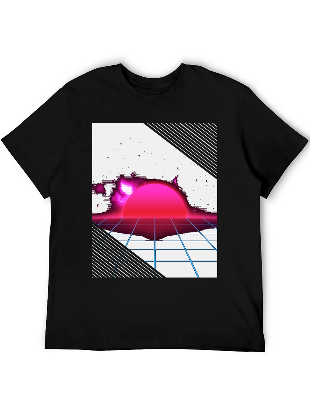 Retro Sunset Graphic Tee - Black T-Shirt