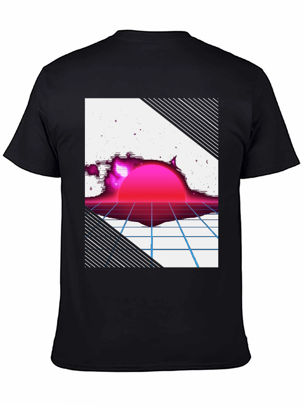 Retro Sunset Graphic Tee - Black T-Shirt