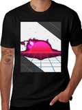 Retro Sunset Graphic Tee - Black T-Shirt