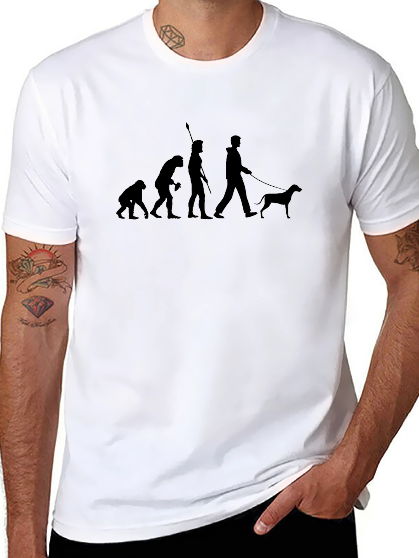 Evolution of Dog Owner T-Shirt - Black