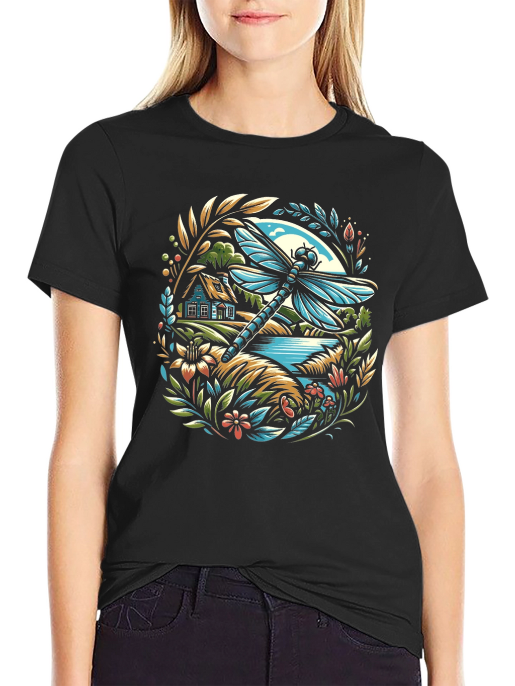 Dragonfly Landscape Graphic T-Shirt