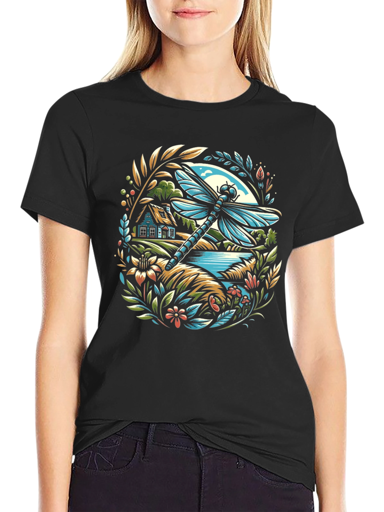 Dragonfly Landscape Graphic T-Shirt