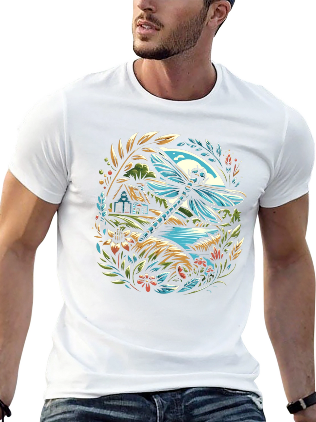 Dragonfly Landscape Graphic T-Shirt